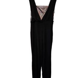 AA STUDIO SEQUIN BLACK JUMPSUIT sz 14